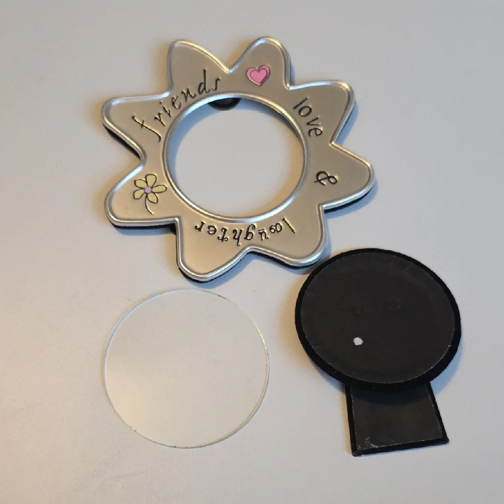 Silver Flower-Shaped Photo Frame - 3 Inch Circle Picture Frame